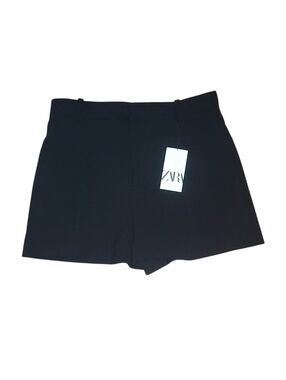 Zara Black High-Rise Tailored Women's Shorts